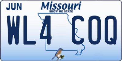 MO license plate WL4C0Q