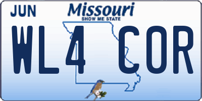 MO license plate WL4C0R