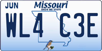 MO license plate WL4C3E