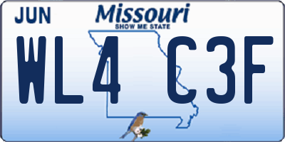 MO license plate WL4C3F