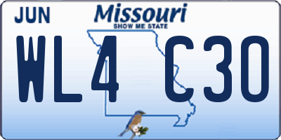 MO license plate WL4C3O
