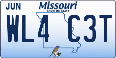 MO license plate WL4C3T
