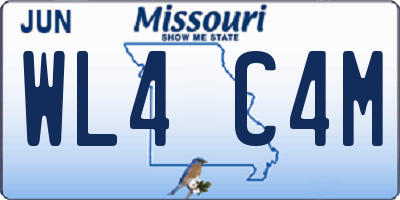 MO license plate WL4C4M