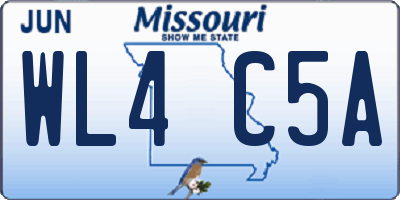 MO license plate WL4C5A