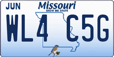 MO license plate WL4C5G