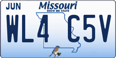 MO license plate WL4C5V