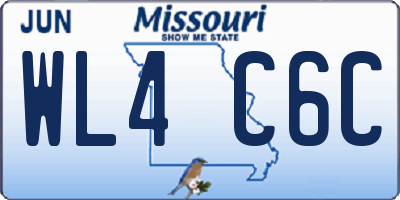 MO license plate WL4C6C