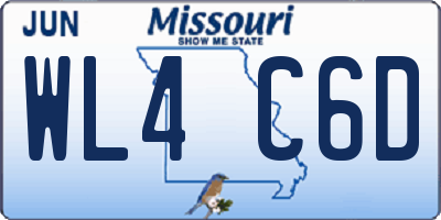 MO license plate WL4C6D