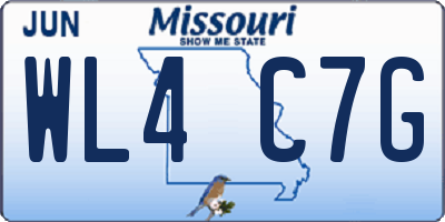 MO license plate WL4C7G