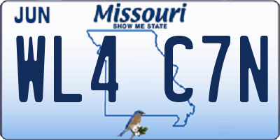 MO license plate WL4C7N