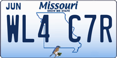 MO license plate WL4C7R