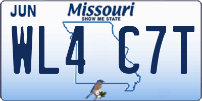 MO license plate WL4C7T