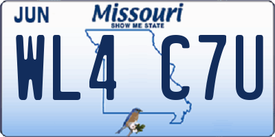 MO license plate WL4C7U