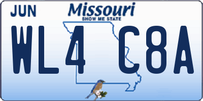 MO license plate WL4C8A