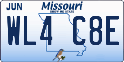 MO license plate WL4C8E
