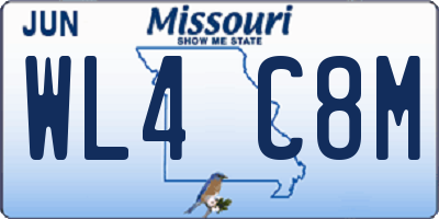MO license plate WL4C8M
