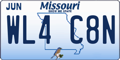 MO license plate WL4C8N