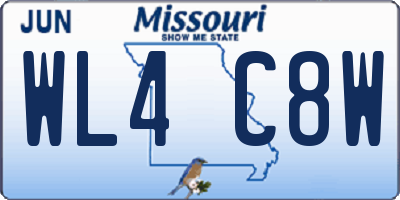 MO license plate WL4C8W