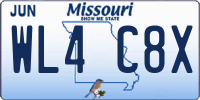 MO license plate WL4C8X
