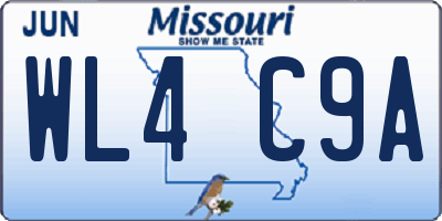 MO license plate WL4C9A