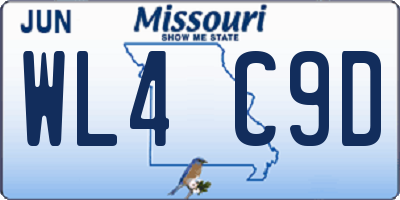 MO license plate WL4C9D
