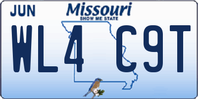MO license plate WL4C9T