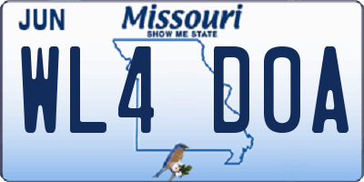 MO license plate WL4D0A