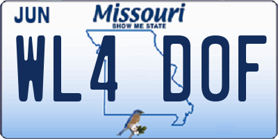 MO license plate WL4D0F