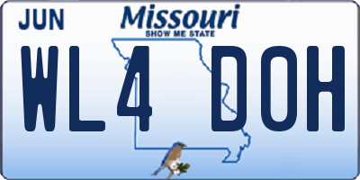 MO license plate WL4D0H