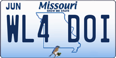 MO license plate WL4D0I