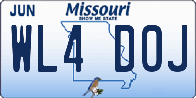 MO license plate WL4D0J