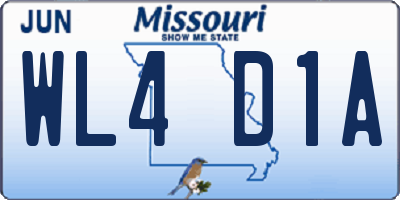 MO license plate WL4D1A