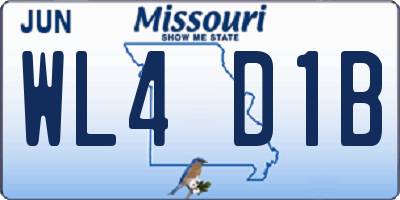 MO license plate WL4D1B