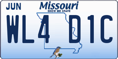 MO license plate WL4D1C