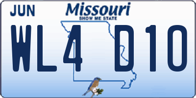 MO license plate WL4D1O