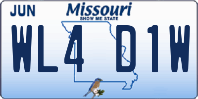MO license plate WL4D1W