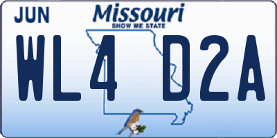 MO license plate WL4D2A