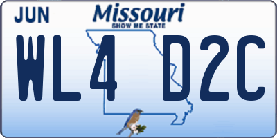 MO license plate WL4D2C