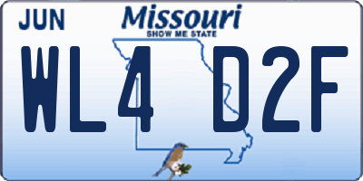 MO license plate WL4D2F
