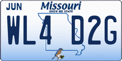 MO license plate WL4D2G