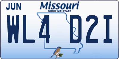 MO license plate WL4D2I