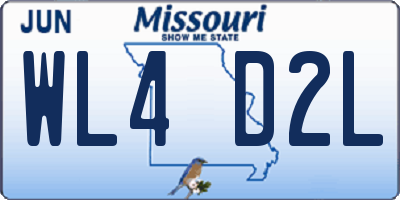 MO license plate WL4D2L