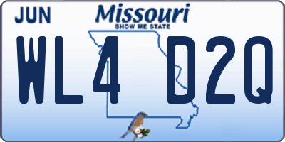 MO license plate WL4D2Q