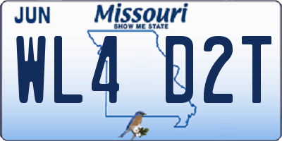 MO license plate WL4D2T