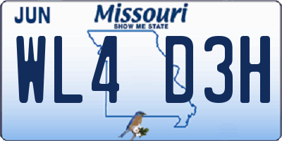MO license plate WL4D3H