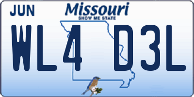 MO license plate WL4D3L