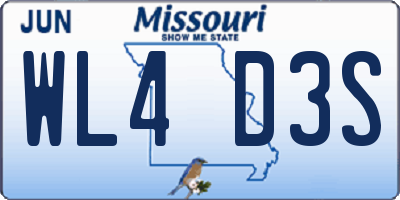 MO license plate WL4D3S