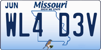 MO license plate WL4D3V