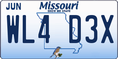 MO license plate WL4D3X
