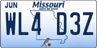 MO license plate WL4D3Z